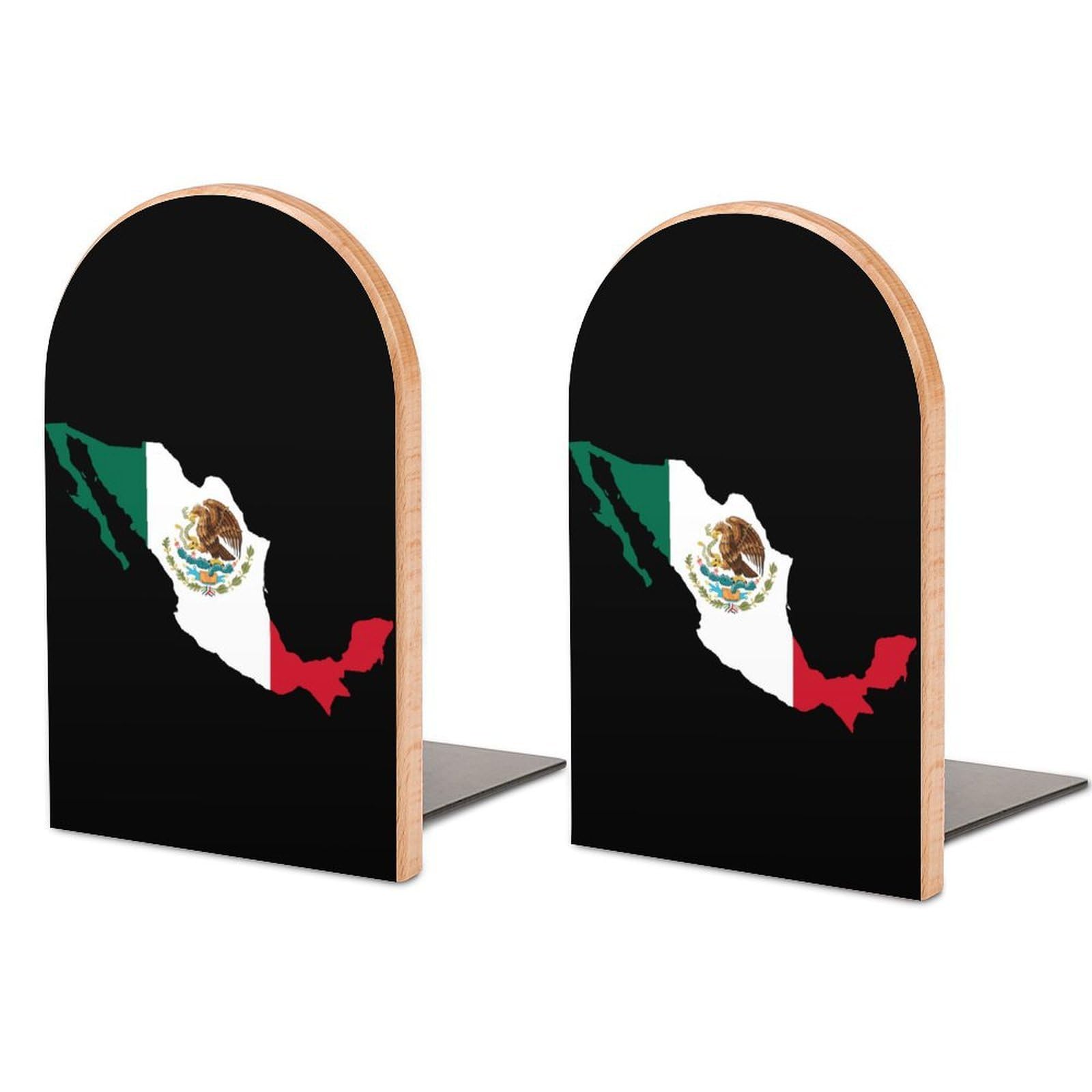 Mexico Flag Book Ends for Shelves Bookends Bookshelf Holder Stand Books Stopper Home Office Decor