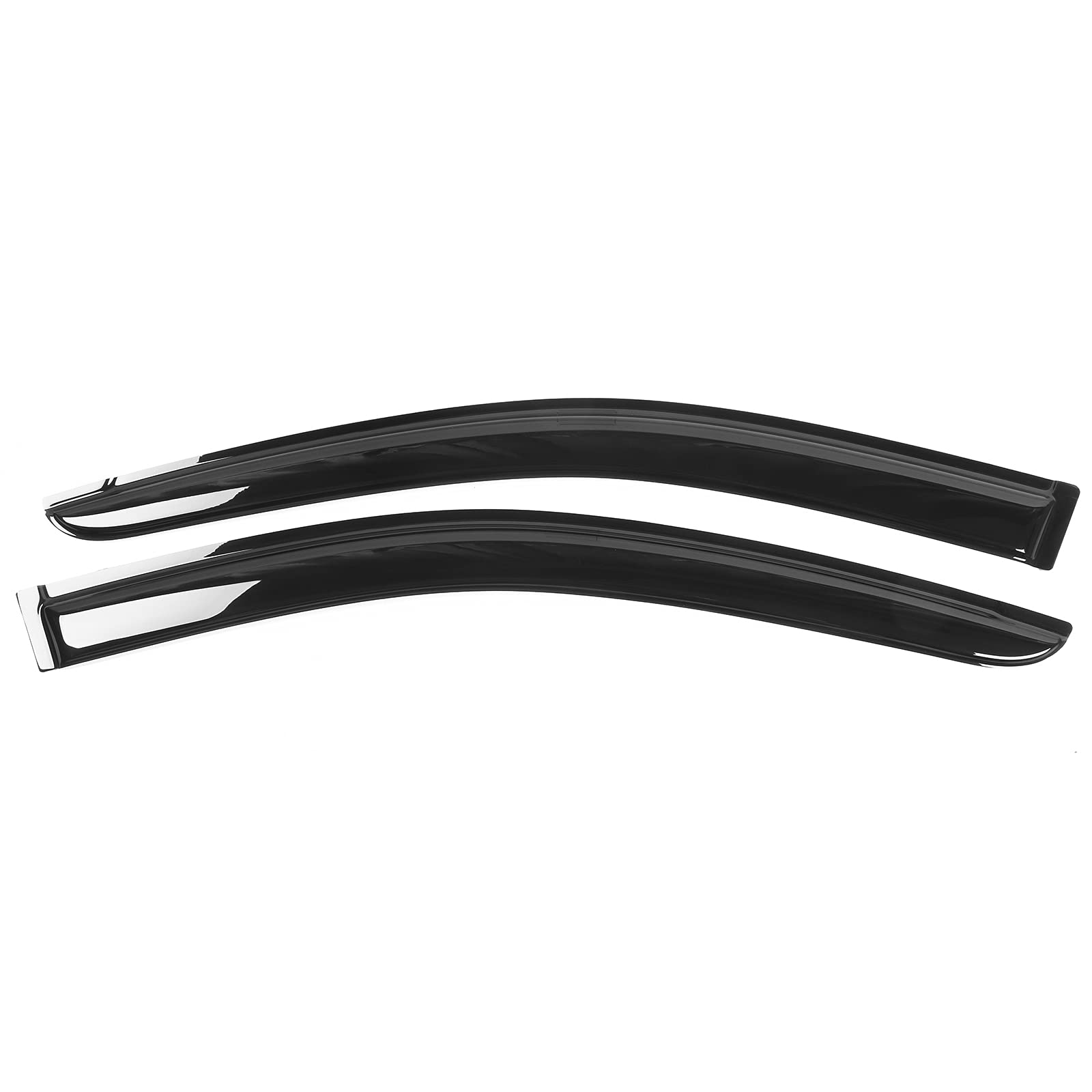 IKON MOTORSPORTS Tape On External Window Visor, Compatible with 2008-2018 Dodge Grand Caravan & 2008-2016 Chrysler Town & Country, Acrylic Black Sun Rain Guards Cover