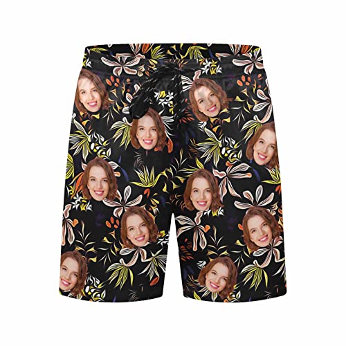 DIYKST Custom Photo Swim Shorts with Face Personalized Gifts Swim Trunks for Men Customized Funny Beach Board Short3