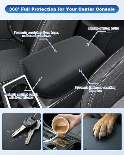 Image of CDEFG for 2025 2026 Outlander Sport Accessories Center Console Cover, for 2021-2025 2026 Outlander Sport Armrest Cover Middle Console Pad Arm Rest Cushion Leather Cover