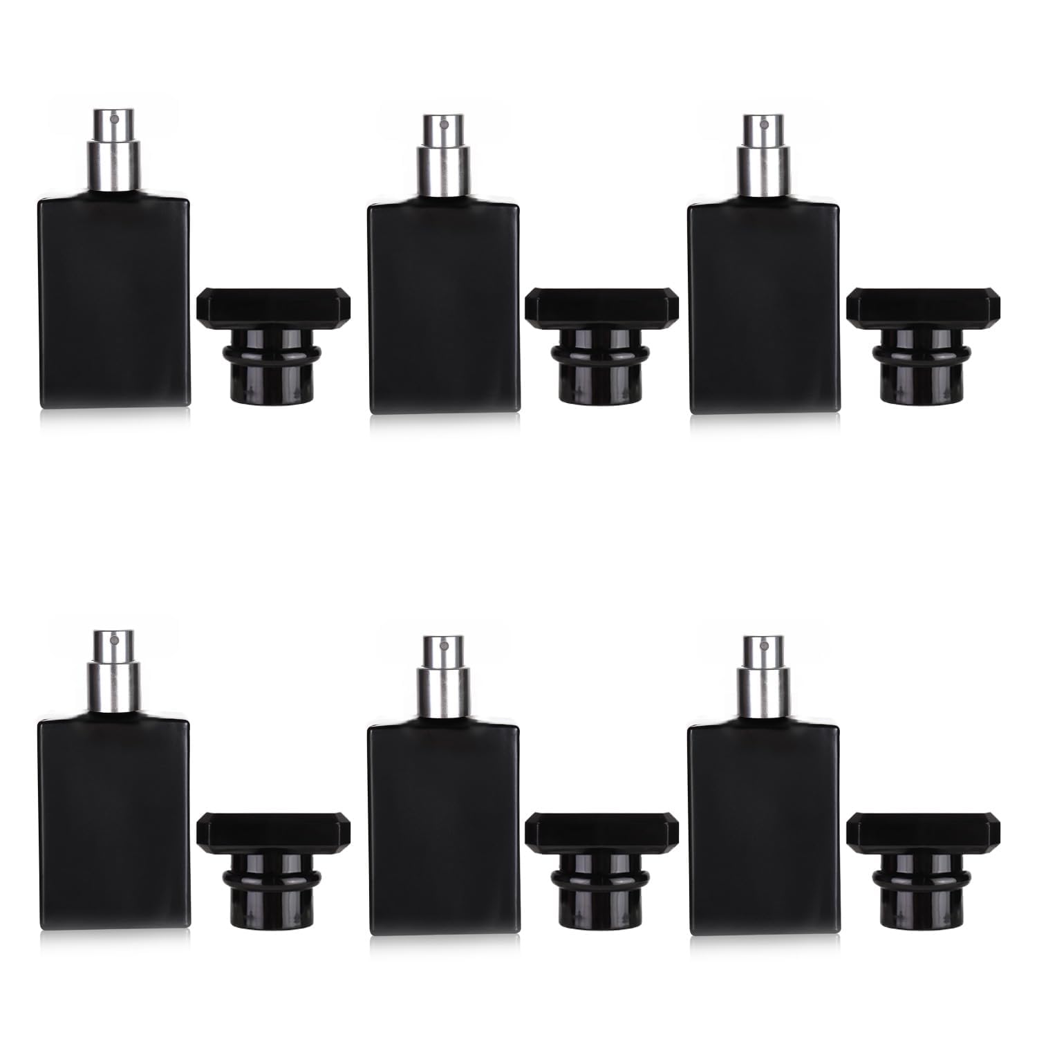 Hunky Dory 6pcs 30ml Empty Black Glass Perfume Decant Spray Bottles with Pump and Cap For DIY Perfume, Essential Oils, Rose Water, Travel Use-image-31