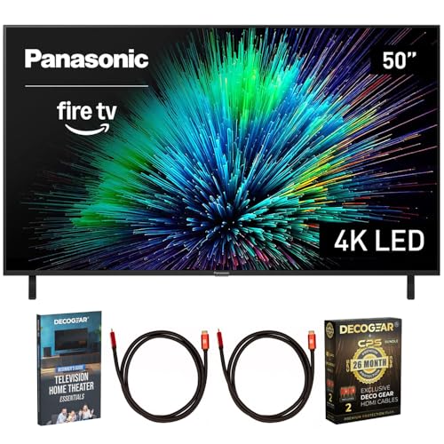Panasonic TV-50W70BP W70 Series 50 inch LED 4K Ultra HD Smart Fire TV Bundle with 2X 6FT Universal...