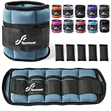 Sportneer Adjustable Ankle Weights 1 Pair 2 4 6 8 10 Lbs Leg Weight Straps for Women Men, Weighted Ankle Weights Set for Gym, Fitness, Walking, Jogging,1-5 lbs Each, 2 Pack 2-10 lbs, Dark Blue