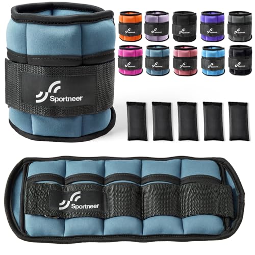 Sportneer Adjustable Ankle Weights, Leg Weights for Women Men 1 Pair 2-10lb by Sportneer - Used condition - CA$30.28