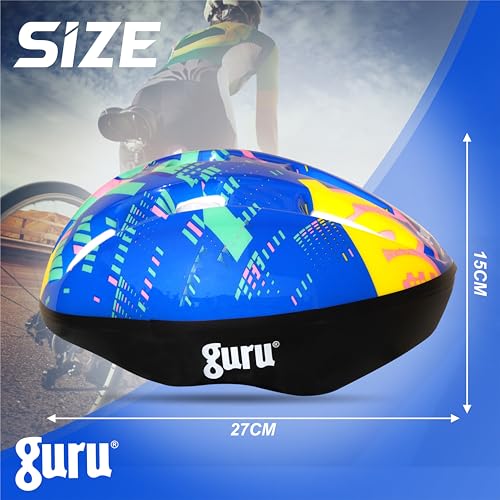 Image of GURU Cycling Helmet, Light Weight with Superior Ventilation, Helmet for Mountain, Road Bike & Skating Helmet with Premium White EPS Foam Lining, Ideal for Adults and Kids