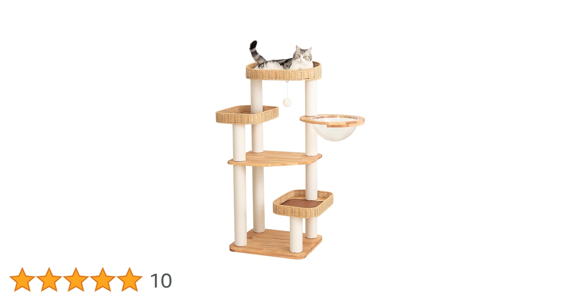 Amazon | PETTIFUL キャットタワー 木製 【天然木使用】 大型