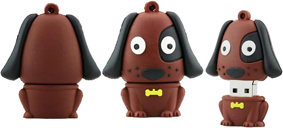 128GB Animal Dog Shape USB Flash Drive U Disk USB 2.0 Data USB Flash Disk Memory Stick Pen Drive Storage Device USB Drive External Storage Flash Disk (Brown)