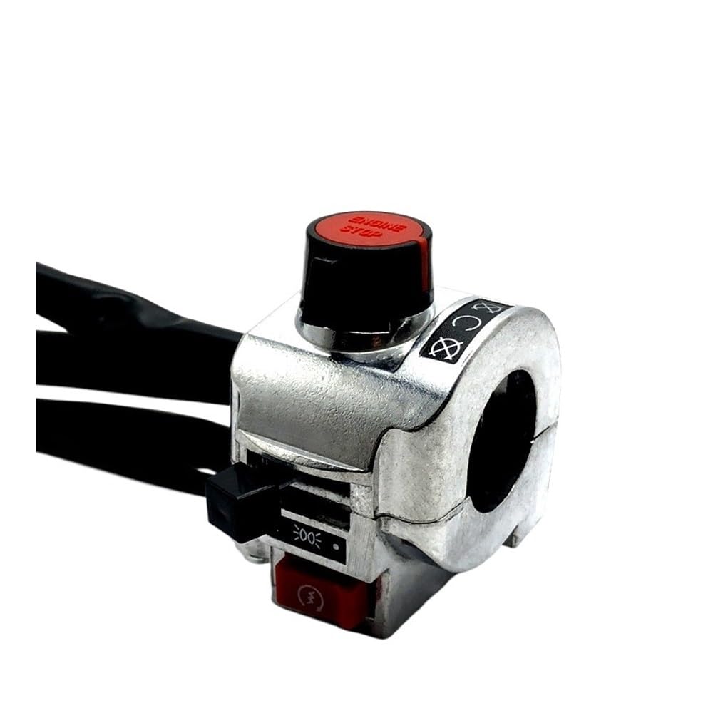 Motocicleta Arranque Interruptor botón Interruptor Apagado Llama Universal para Manillar Motocicleta, Botón Encendido Apagado para Moto, ATV, Interruptores CC 12 V/10 A, Controlador Arranque.