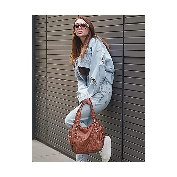 Montana-West-Handbags-for-Women-Washed-Leather-Hobo-Bags-Concealed-Carry-Purses-Stylish-Satchel-Handbag-with-Crossbody-Strap Montana West Washed Leather Shoulder Bag MWC-019SBR