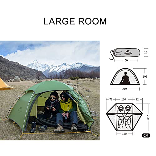 Tente Naturehike Cloud Peak 2 Personnes,Tente de Camping,Tente dôme Coupe-Vent et imperméable,4 Saisons,Facile à Installer,Tente Sac à Dos légère pour Le Trekking,la randonnée avec Une Empreinte - Image 3