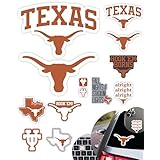テキサス大学ステッカー(14枚) 2 L 5インチ 車 窓用 10 M 2.5インチ ウォーターボトル/ノートパソコン/携帯電話用 ミニキーボードデカール テキサスロングホーンズ 男性/フットボールファンへのギフト(テキサスロングホーンズ)