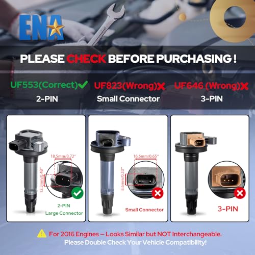 ENA UF553 Ignition Coil Set for Ford 3.5L & 3.7L V6 - Image 3