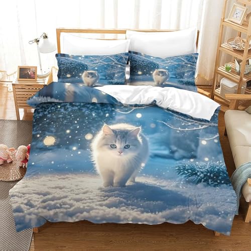 Linge de lit King chat housse de couette 220x240cm - 2