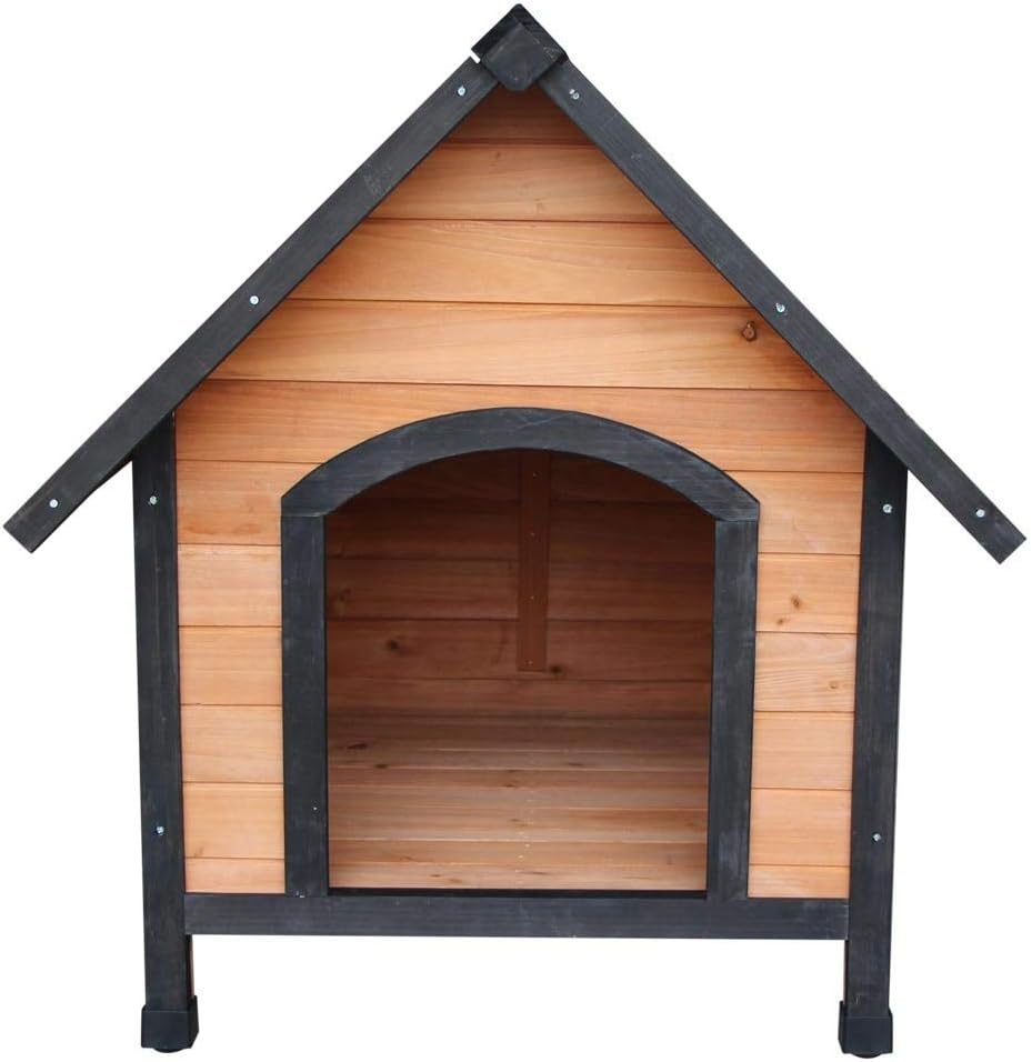 Dog House Pet Outdoor Bed Wood Shelter Home Weather Kennel Waterproof