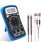 Digital Multimeter AP-838L Manual Range AC DC Amp Multimeter, Electric Tester Ohmmeter with Diode and Continuity Detector, Backlit Display and Insulated Rubber