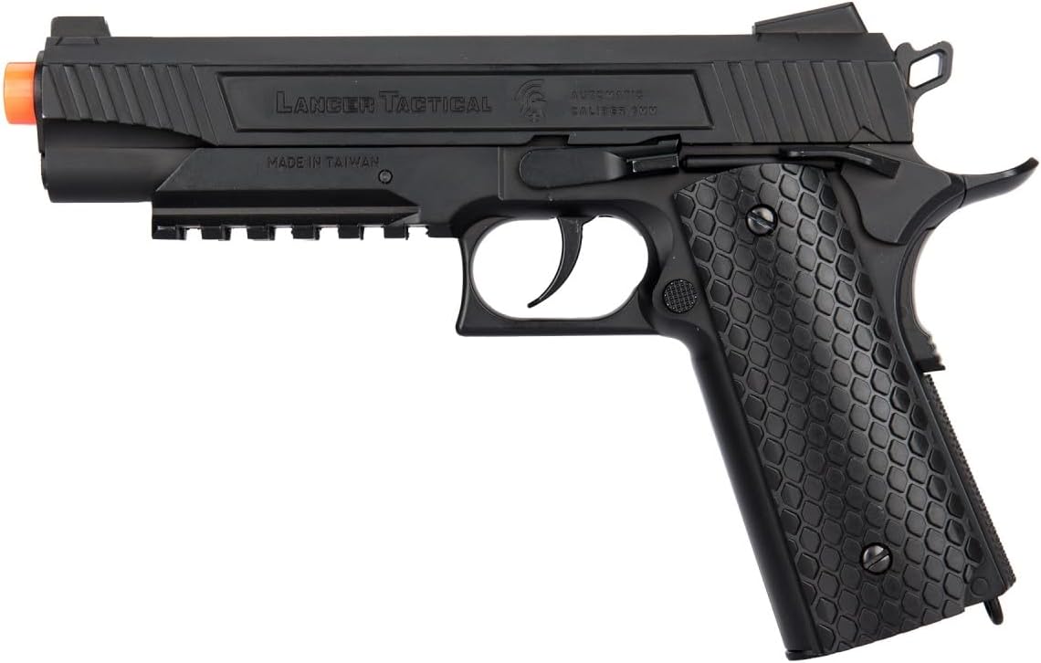 Lancer Tactical Cobra 1911 CO2 Half-Blowback Hand Gun Airsoft Pistol with Extra Magazine (Color: Black)