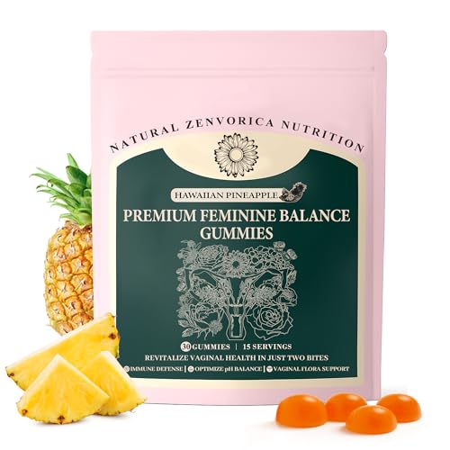 Premium Feminine Balance Gummies for Women - Vital Pineapple Gummies for Women PH Balance Vaginal Probiotics, Source for Women's Health & Wellness, Vegan, Gluten-Free, Immune Support, 30 Counts