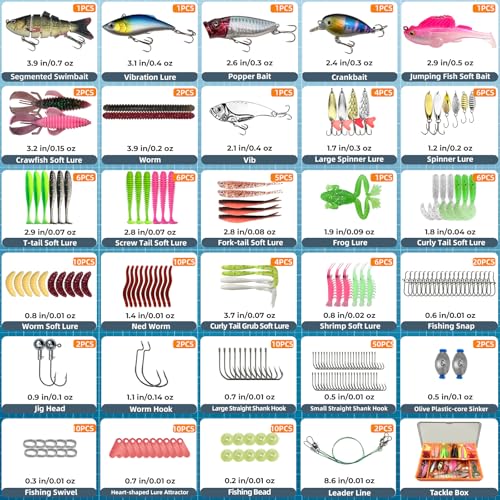 ShinHye Fishing Lures Kit de Pesca 193Pcs Accesorios y Caja de Aparejos miniatura 4