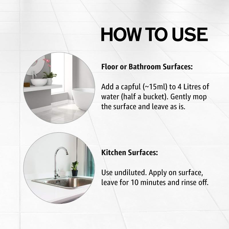 Image of Puerto Disinfectant Surface & Floor Cleaner, (Jasmine) - 1 Ltr (Pack of 2) | Cleans 99.9% Germs | Suitable for Bathroom & Floor surfaces like ceramic, marble, granite, mosaic etc.