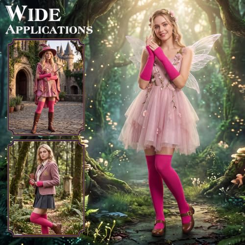 Image of Geyoga Arm Warmers Leg Warmers Striped Thigh High Socks Fingerless Gloves Stockings Christmas Halloween
