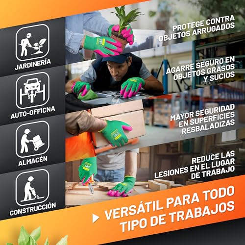 Miniatura 5 de Grüntek Guantes De Jardinería Para Mujeres Y Hombres Unisex En Bambú Y Látex - 2 Pares - Talla M 8 - Guantes De Trabajo Resistentes, Lavables Y Ecológicos