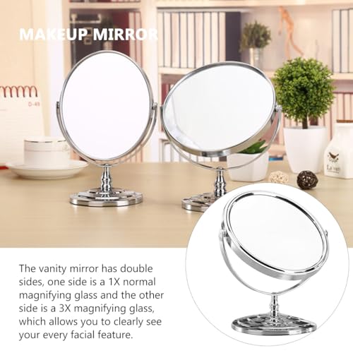 Espejo de maquillaje giratorio de 6 pulgadas con soporte miniatura 5
