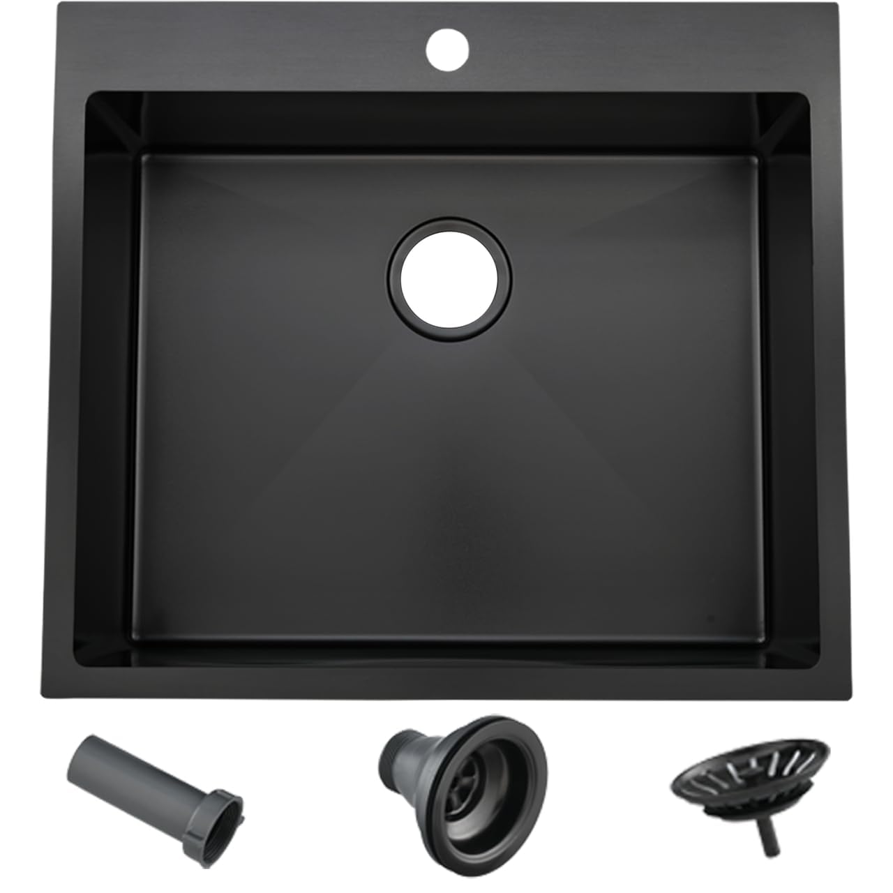 VAPSINT 25 x 22 Inch Black Drop In Sink