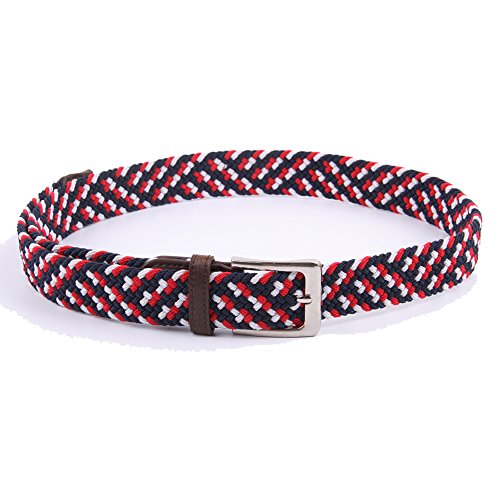 Image of Canvas Elastic Fabric Woven Stretch Multicolored Braided Belts