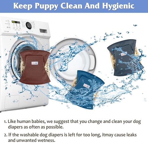 Image of Reusable Dog Diapers Male 3Pcs, Premium Washable Belly Bands for Male Dogs XSmall, High Absorbing Male Dog Wraps for Doggie & Puppy in Incontinence, Excitable Urination and Training XS
