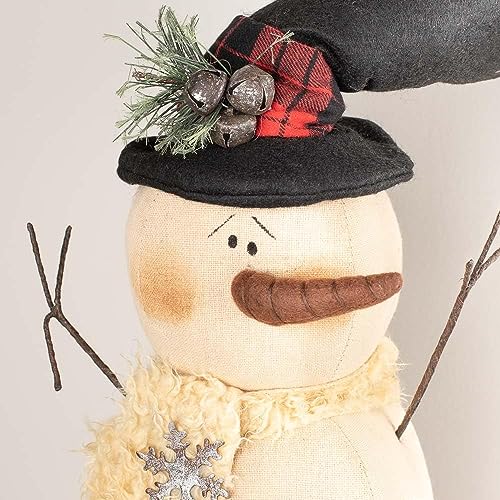 Factory-Direct-Craft-Rustic-Muslin-Snowman-with-Top-Hat-and-Rusty-Bells-Primitive-Fabric-Snowman-for-Christmas-Decorations-and-Holiday-Gifting-20-12-inches-High Factory Direct Craft Rustic Muslin Snowman with Top Hat and Rusty Bells Primitive Fabric Snowman for Christmas Decorations and Holiday Gifting 20 12 inches High