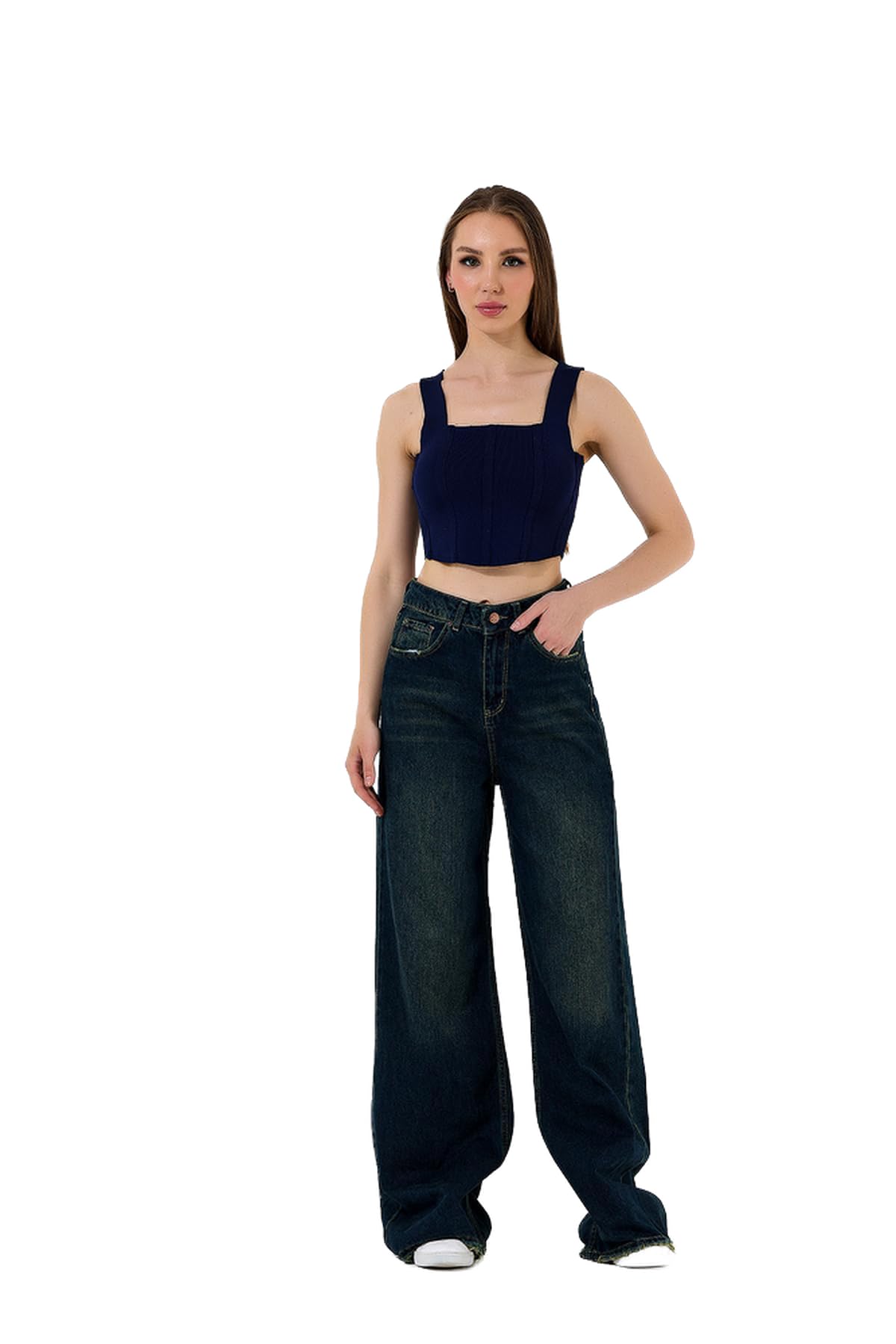 YÜKSEK BEL WIDE-LEG JEAN