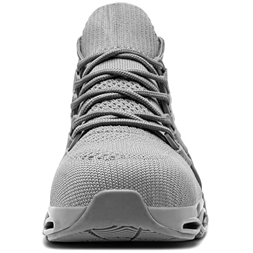 DYKHMILY Steel Toe Wide Sneakers for Women Lightweight Safety Shoes Breathable Slip on Work Shoe2