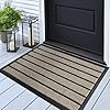 Ubdyo extra durable door mat dirt trapping outdoor welcome mats non slip outdoor indoor entrance low profile front doormat 30 x 17 bright beige  urban country home decor