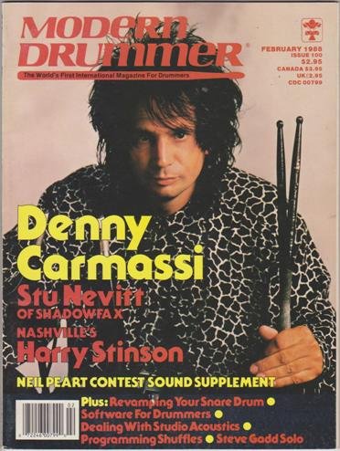 Modern Drummer Magazine (February 1988) (Denny Carmassi - Stu Nevitt of Shadowfax - Nashville's Harry Stinson)