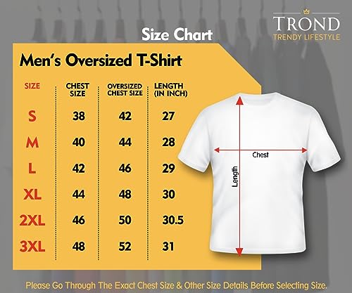 Image of TROND️ Premium Men's 100% Cotton Oversized Half Sleeve Printed Branded T-Shirt (Color Black)