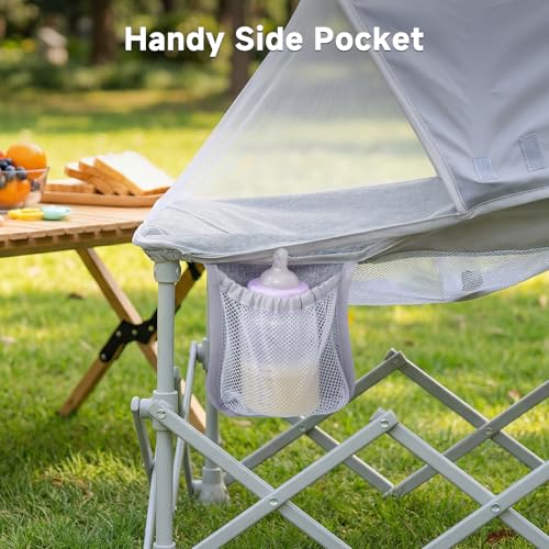 Silla de Playa Plegable para Bebé con Dosel y Red contra Mosquitos para Exterior EO Living Travel Chair miniatura 7