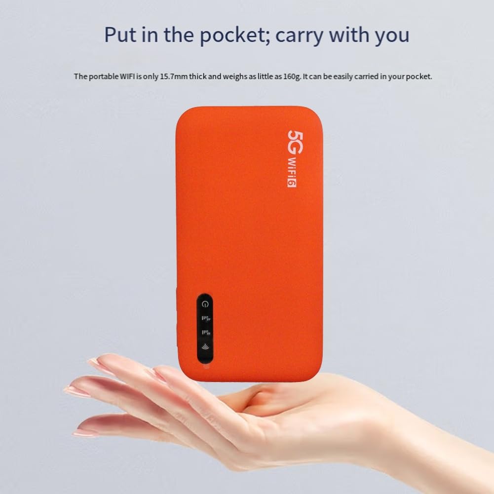 Router Portatile WiFi6 A Doppia Banda Ad Alta velocità con Hotspot Mobile 5G e Slot per Scheda SIM, Supporta 16 Dispositivi