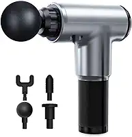 Pistola Massageadora Profissional - Alta Potência 800w, Liberação Miofacial, Fisioterapia, Alivio da Dor, 5 Ponteiras, Massageador Eletrico Profissional (Prata)