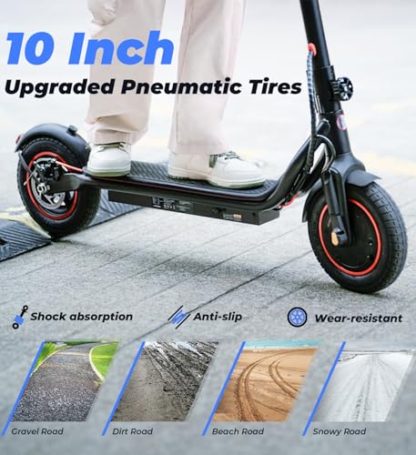 Image of Electric Scooter, 21 /28 Miles Range, 18 /22 /25 MPH Speed Electric Scooter for Adults, 500 /750W Motor, 10 inch /8.5 inch Pneumatic Tires Scooter with Dual Braking, Foldable Escooter for Commuting & Campus Use