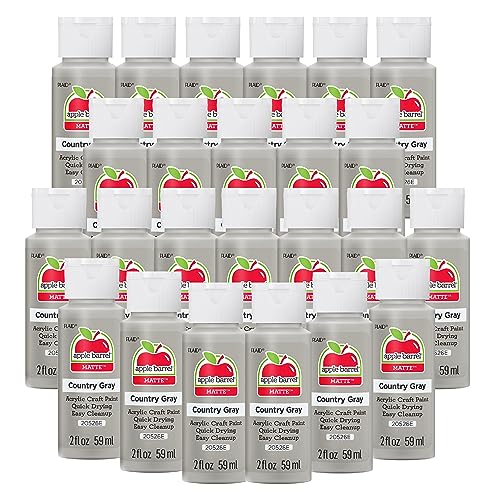 Apple Barrel Acrylic Paint in Assorted Colors (2 Ounce), 20526EB Country Grey (Pack of 24)