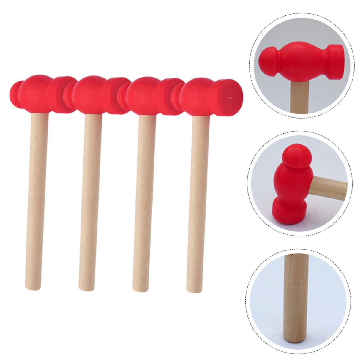 Kisangel 4pcs Hammer Educational Pounding Hitting for Safe Ergonomic Design Durable Construction for Parent Interactive Play