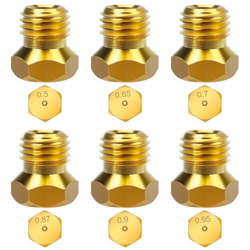 6Pcs Gicleur gaz Butane Universels pour plaque de cuisson au gaz naturel GPL, jets, buses et injecteurs (0.5-0.65-0.7-0.87-0.9-0.95)