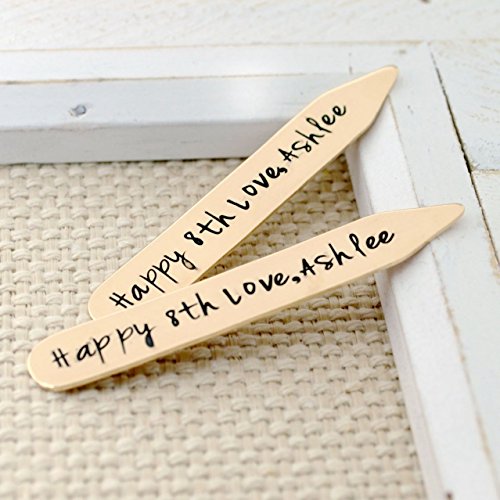 Bronze Collar Stays Personalized Anniversary Gift for Him - 2.25 Inches
