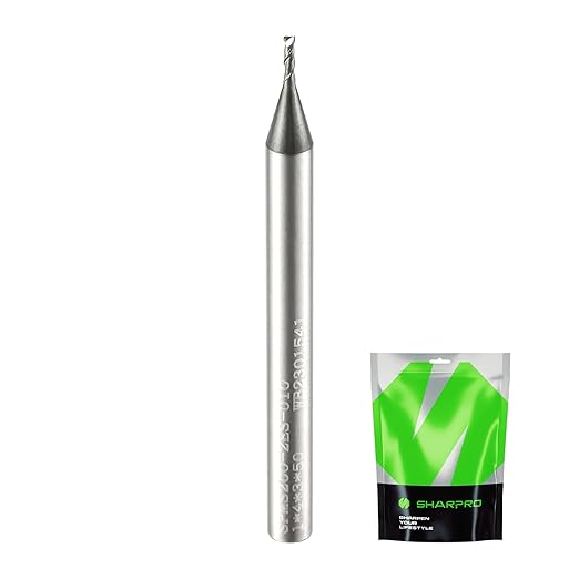1MM End Mills 4MM Shank, 2 Flute Carbide Square Endmill with AlCrN Coated, Upcut Spiral CNC Router Bits for Alloy Steel, Metal and Stainless Steel