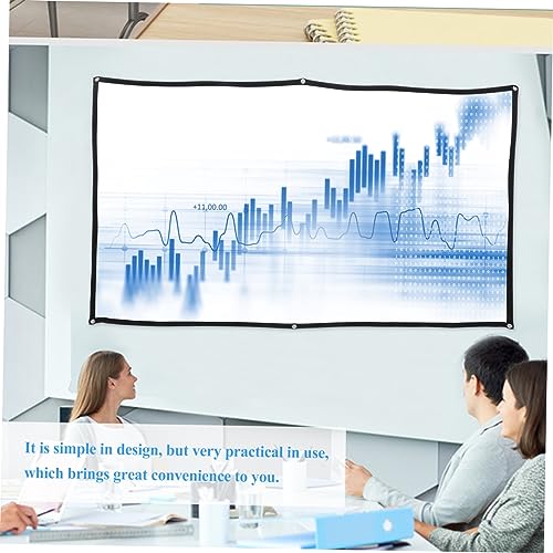 Set portátil de pantalla para proyector Holibanna, pantalla plegable antarrugas para cine en casa y uso al aire libre, incluye bolsa para cortina y ganchos para una instalación fácil miniatura 5