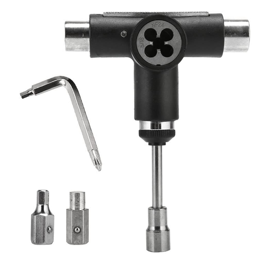 Tlilyy Skateboard Tool Roller Skate Scooter Réglage T-Wrench Long Board Fish Board Repair Tools Spanner Screwdriver