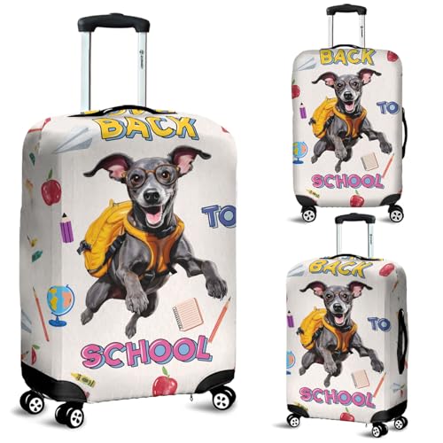 Back to School Cute Italian Greyhound Travel Luggage Cover Greyhound Dog Lover Suitcase Dust Protective Decor 130102