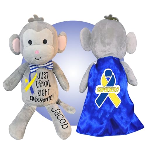 Gifts for Kids With Down Syndrome - Personalized Stuffed Monkey - Gift for Down Syndrome Baby - Down Syndrome Awareness Monkey - 13