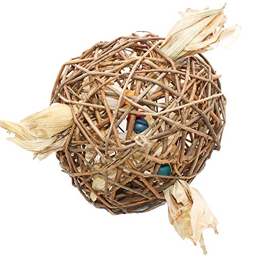 Happy Pet Natural Play Willow Ball for Small Animals Large Eco Friendly Gnawing Nibbling Non Toxic Treat Chew Toy for Guinea Pigs Rabbits Hamsters
