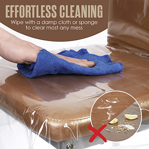 Houseables PCC-CL-04PC Plastic Chair Covers, Seat Protectors, Set Of 4, 27.5 X 22 Inches, Clear, Vinyl, Dining Room Chairs Protector, Waterproof, Transparent Cover, Laminate Covering, Spill Resistant Slipcovers thumb #6